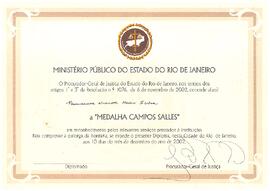 Diploma da Medalha Campos Salles