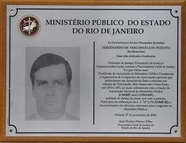 Placa de homenagem ao Procurador de Justiça Ferdinando de Vasconcellos Peixoto