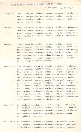 Sinopse do movimento dos Promotores de Justiça