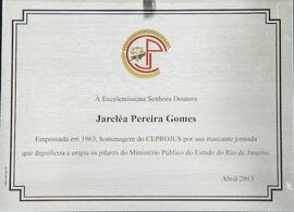 Carta de homenagem realizada pelo Centro de Procuradores de Justiça do Estado do Rio de Janeiro (...