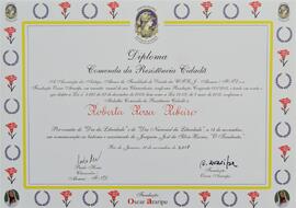 Diploma da Medalha Comenda da Resistência Cidadã