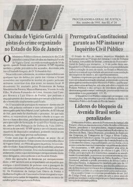 Informativo do Ministério Público referente ao mês de Outubro de 1993, Ano III, nº 24