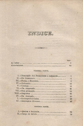 Livro do Promotor Público, 1880, "Índice"