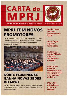 Revista  de informação "Carta do MPRJ", nº 01, dezembro/2007