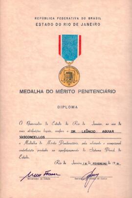 Diploma da Medalha do Mérito Penitenciário