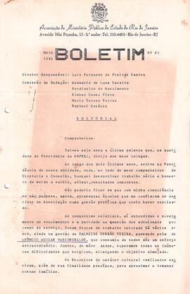 Boletim da AMPERJ nº 65, maio/1984
