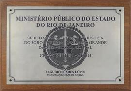 Placa da sede das Promotorias de Justiça do Foro Regional de Campo Grande