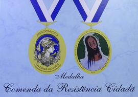 Capa de Diploma da medalha Comenda Resistência Cidadã