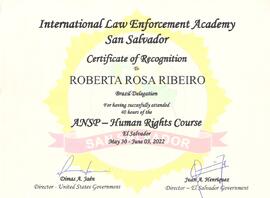 Certificado de conclusão do curso "ANSP - Human Rights Course"