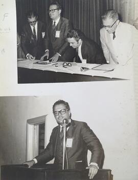 Fotografia da mesa diretora do II Congresso do MP Fluminense e de um membro do MP discursando