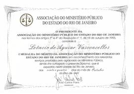 Diploma da Medalha do Mérito da AMPERJ