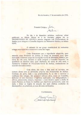 Carta de candidatura de Hédel Luis Nara Ramos