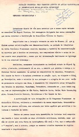Discurso de saudação no II Congresso do Ministério Público Fluminense