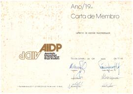 Carta de Membro da AIDP/Grupo Brasileiro