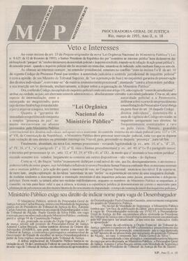 Informativo do Ministério Público referente ao mês de Março de 1993, Ano II, nº 18