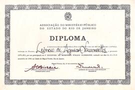 Diploma do I Encontro do Ministério Público Fluminense